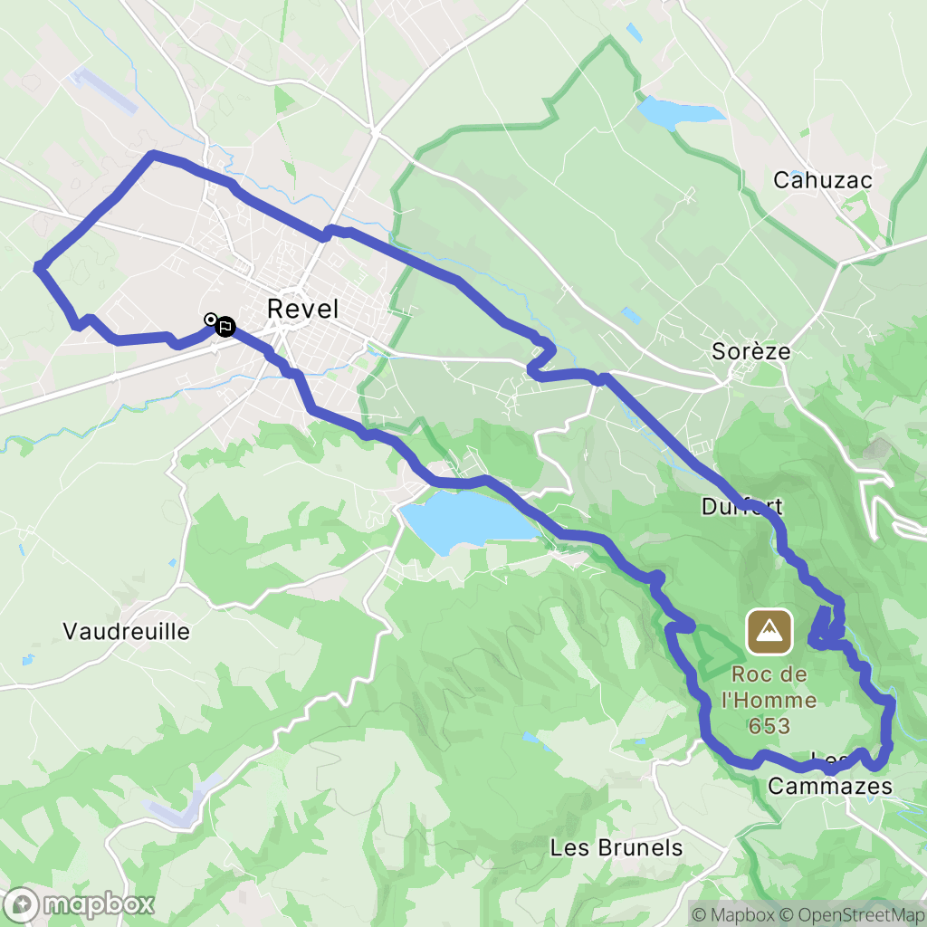 Revel : carte du parcours de randonnée - France