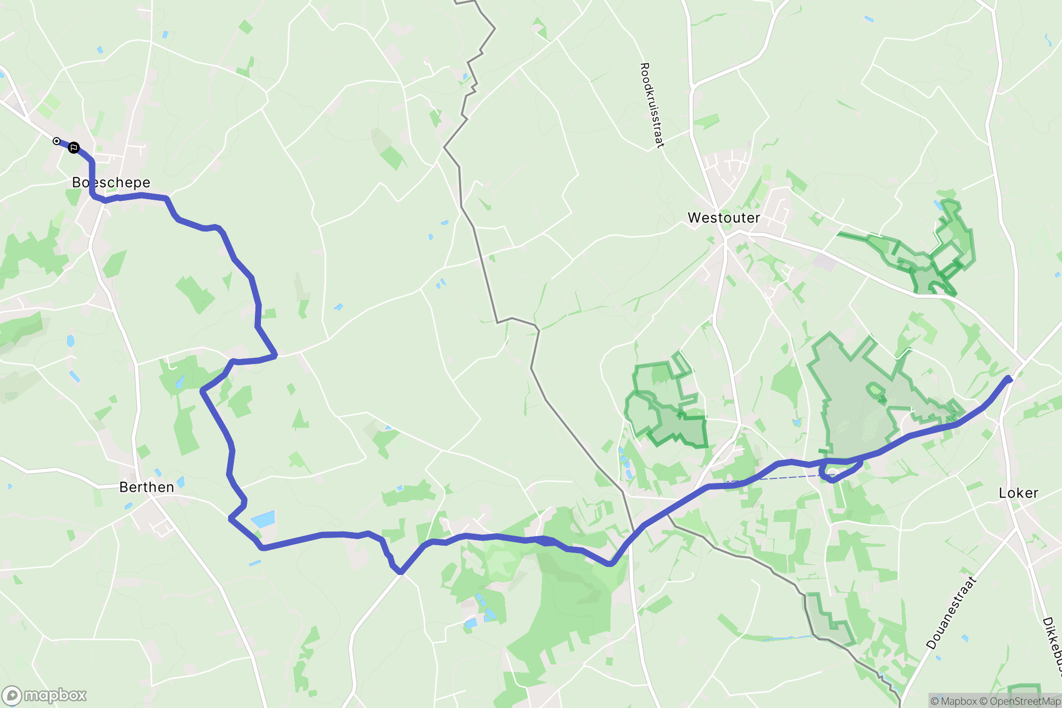 Boeschepe : carte du parcours de randonnée - France