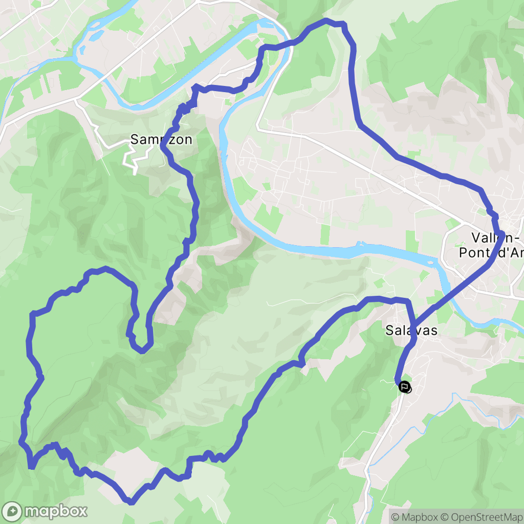 Salavas : carte du parcours de randonnée - France
