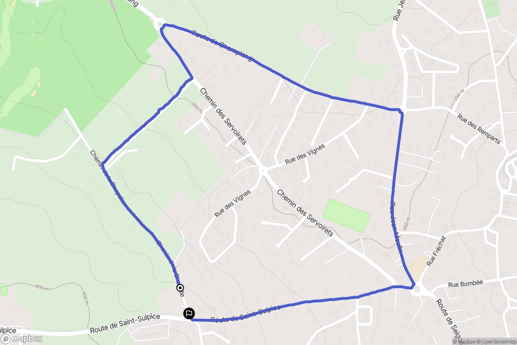 Villerest : carte du parcours de randonnée - France