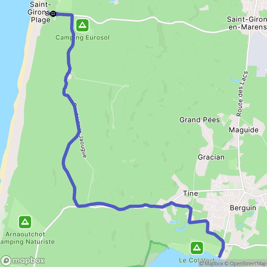 Vielle-Saint-Girons : carte du parcours de randonnée - France