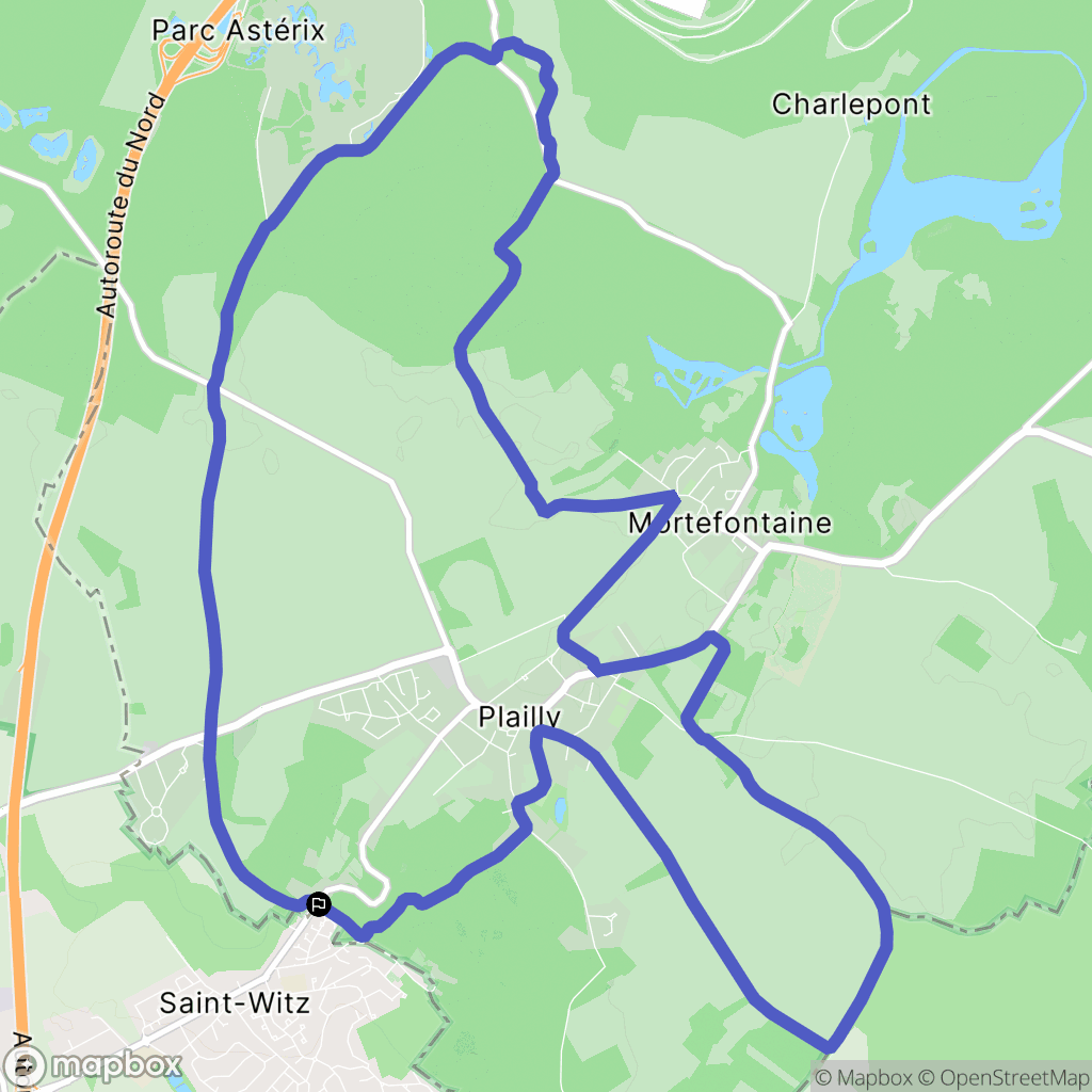Plailly : carte du parcours de randonnée - France