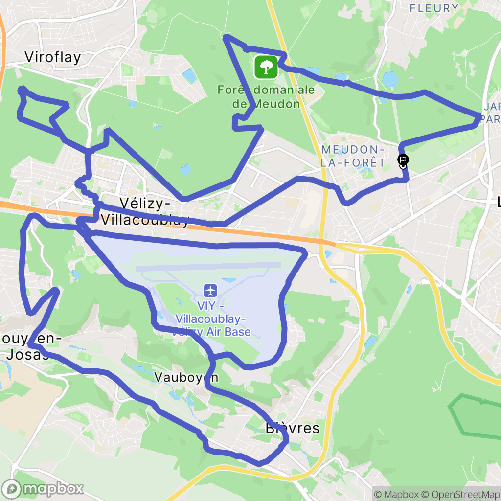 Clamart : carte du parcours de randonnée - France