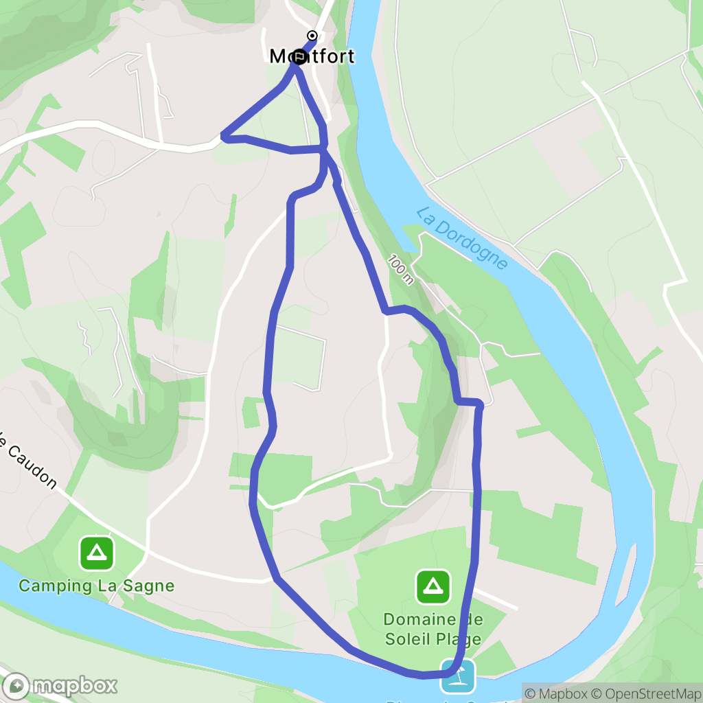 Vitrac : carte du parcours de randonnée - France