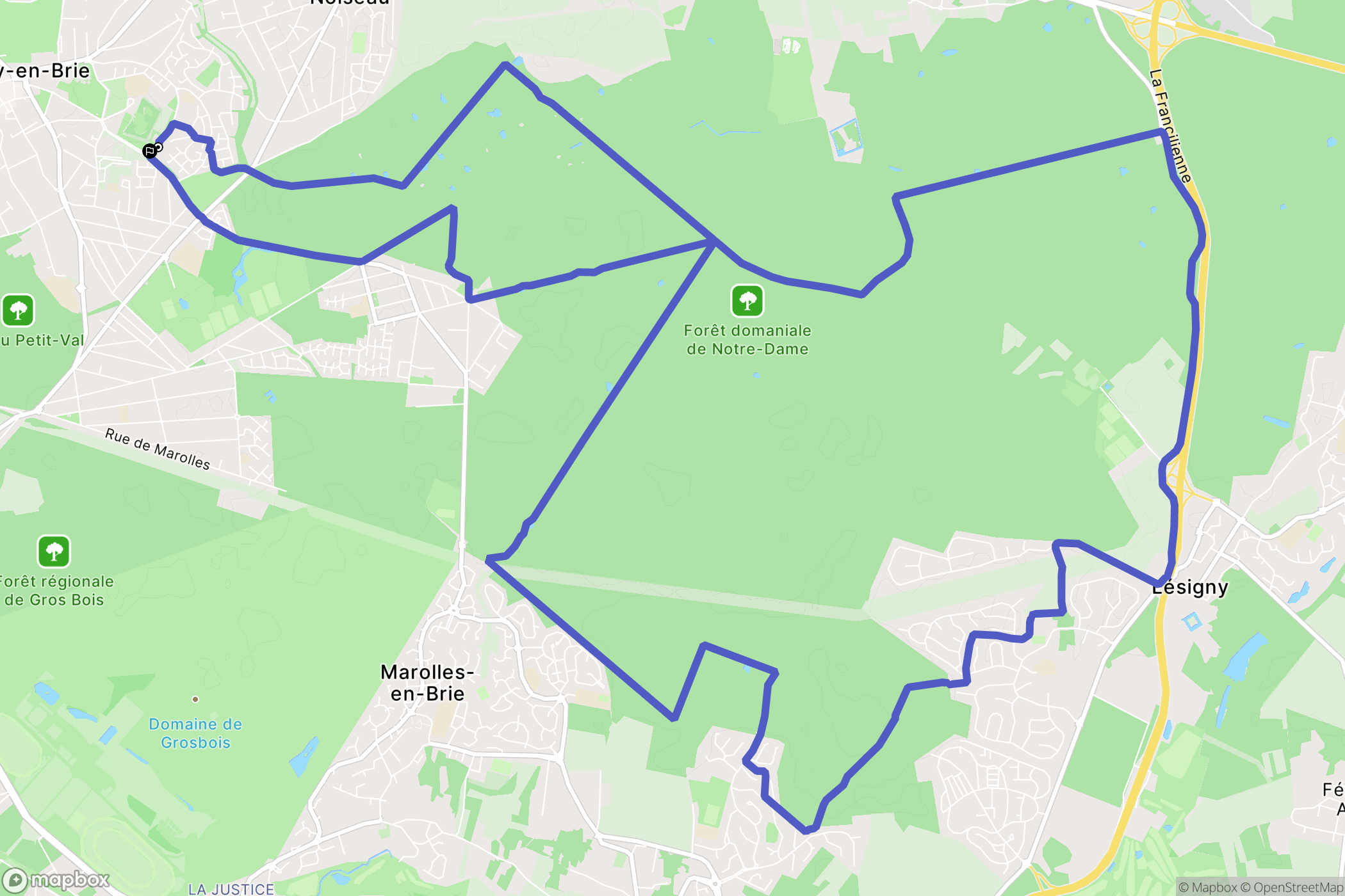 Sucy-en-Brie : carte du parcours de randonnée - France