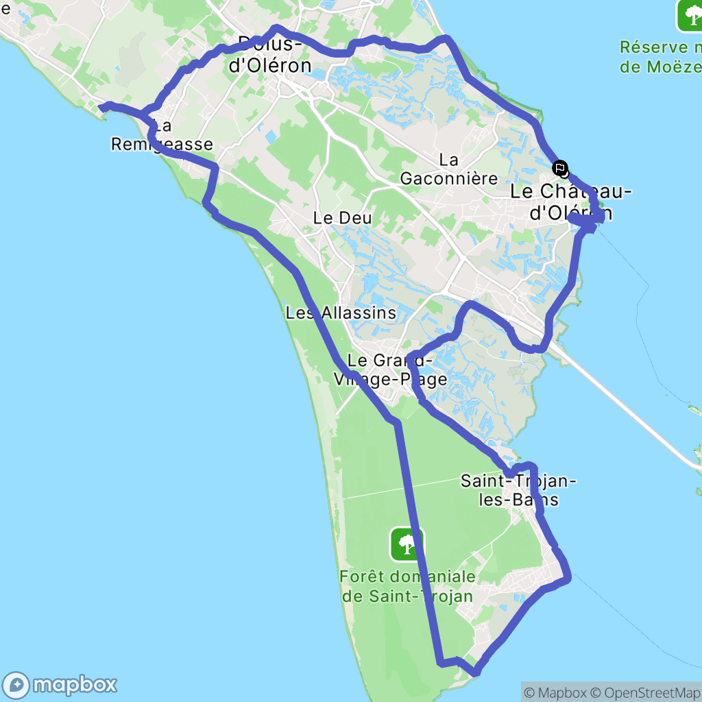 Le Château-d'Oléron : carte du parcours de randonnée - France