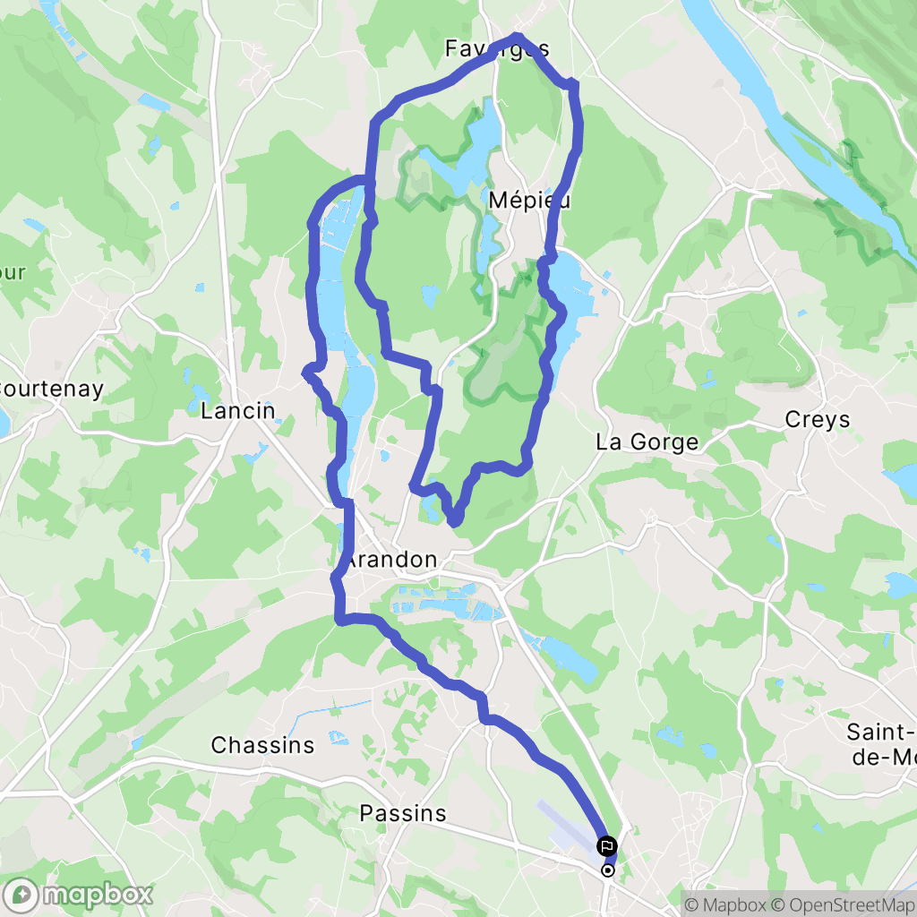 Morestel : carte du parcours de randonnée - France