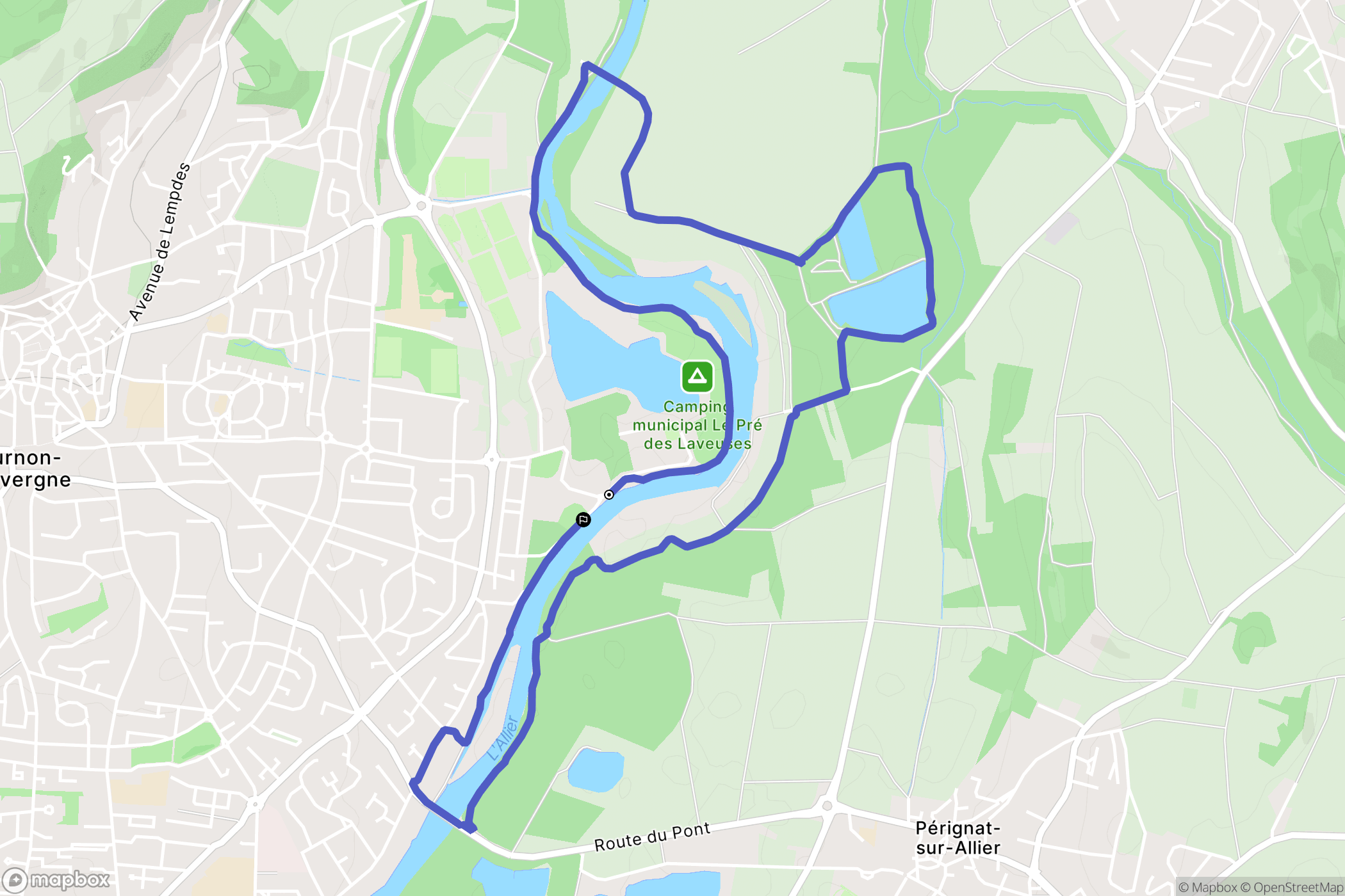 Cournon-d'Auvergne : carte du parcours de randonnée - France