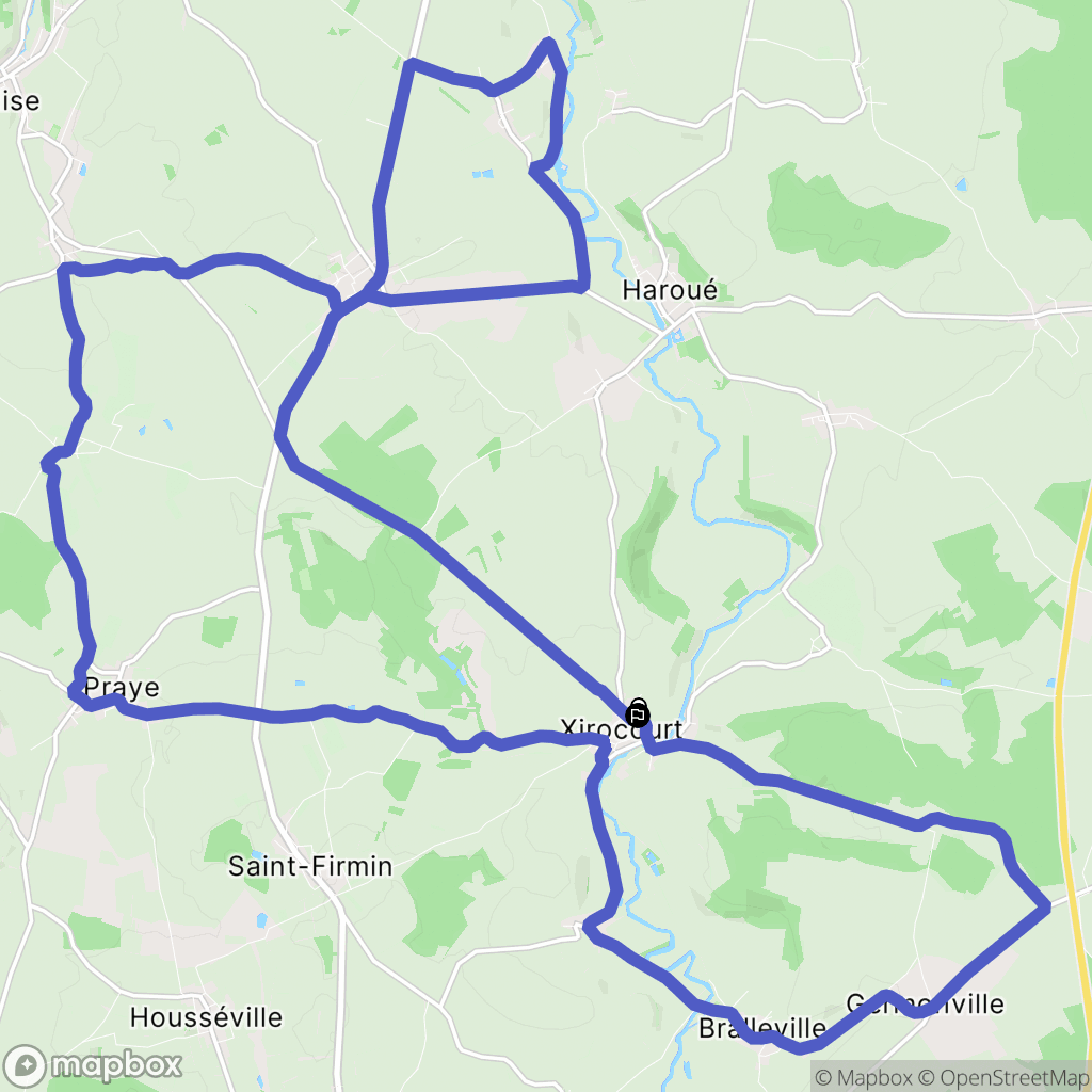 Xirocourt : carte du parcours de randonnée - France