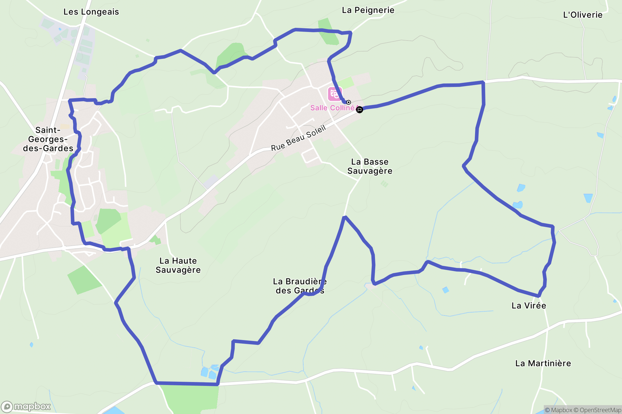 Chemillé-en-Anjou : carte du parcours de randonnée - France