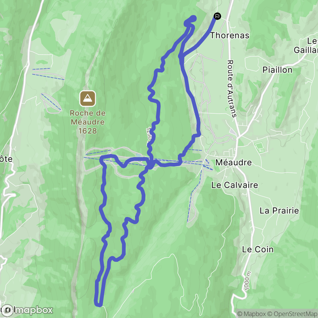 Autrans-Méaudre en Vercors : carte du parcours de randonnée - France