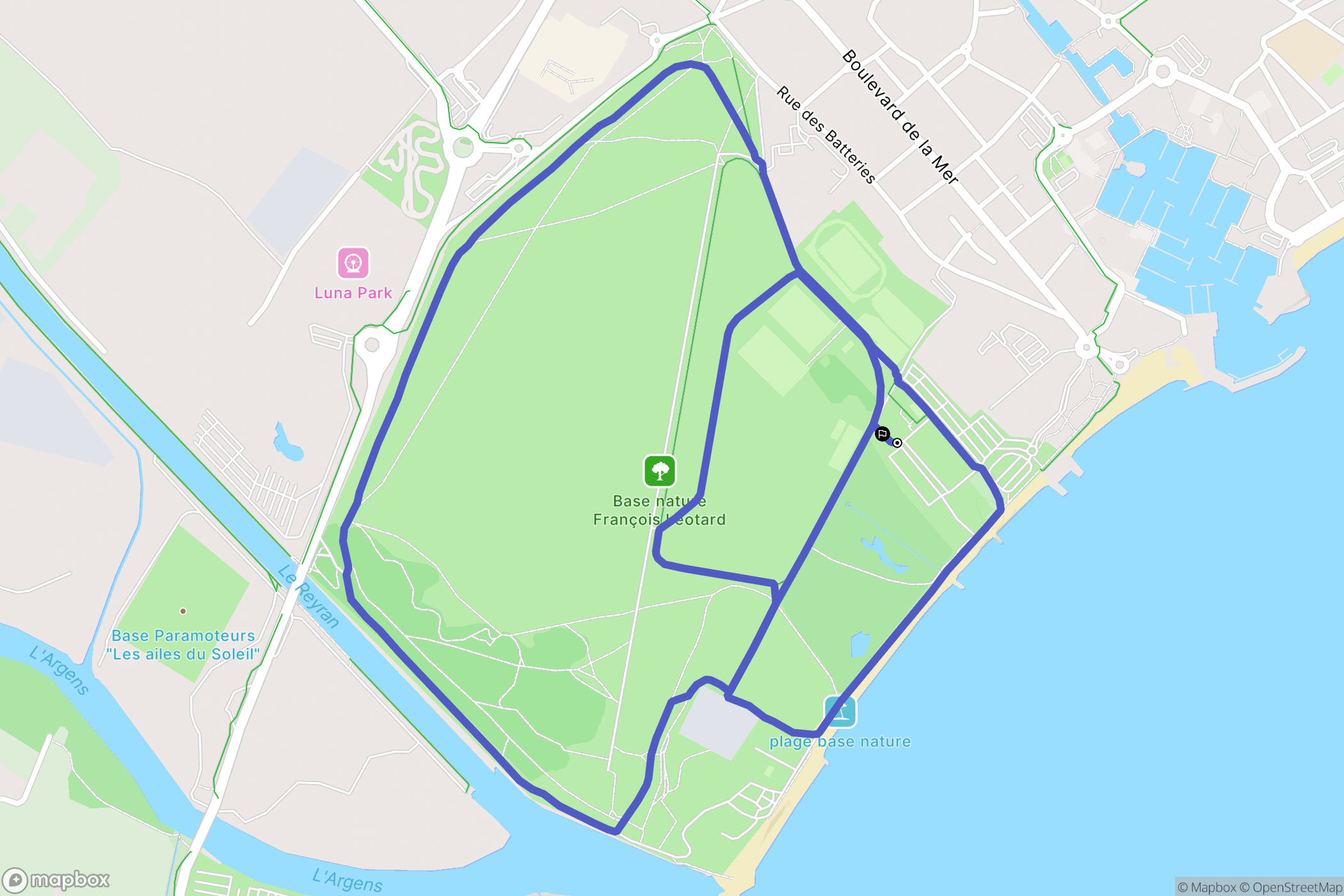 Fréjus : carte du parcours de randonnée - France