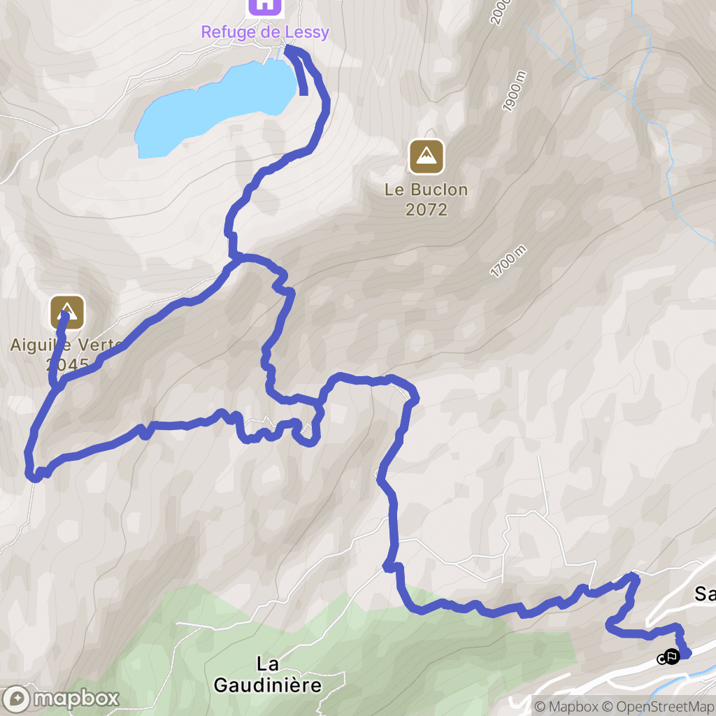 Le Grand-Bornand : carte du parcours de randonnée - France