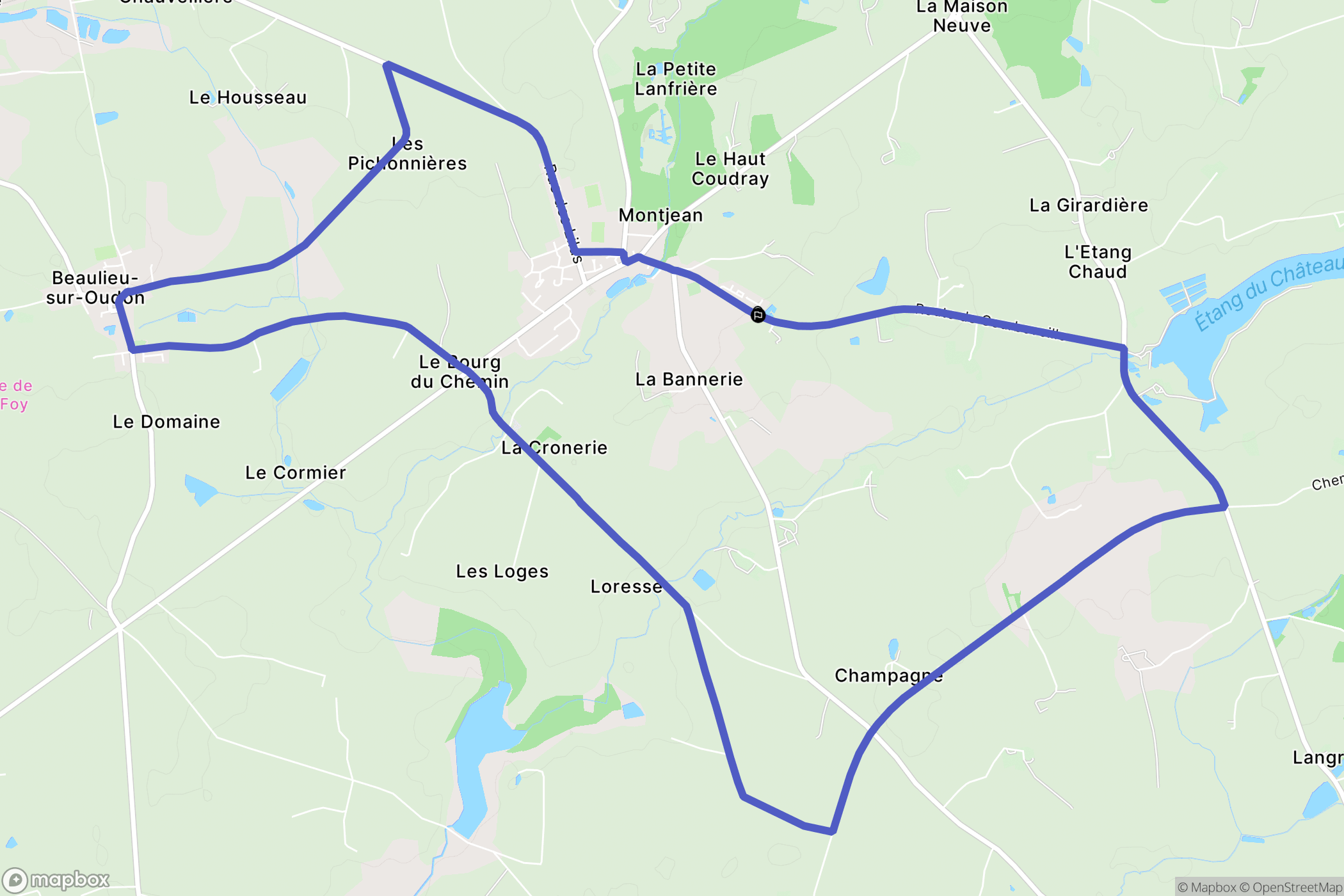 Montjean : carte du parcours de randonnée - France
