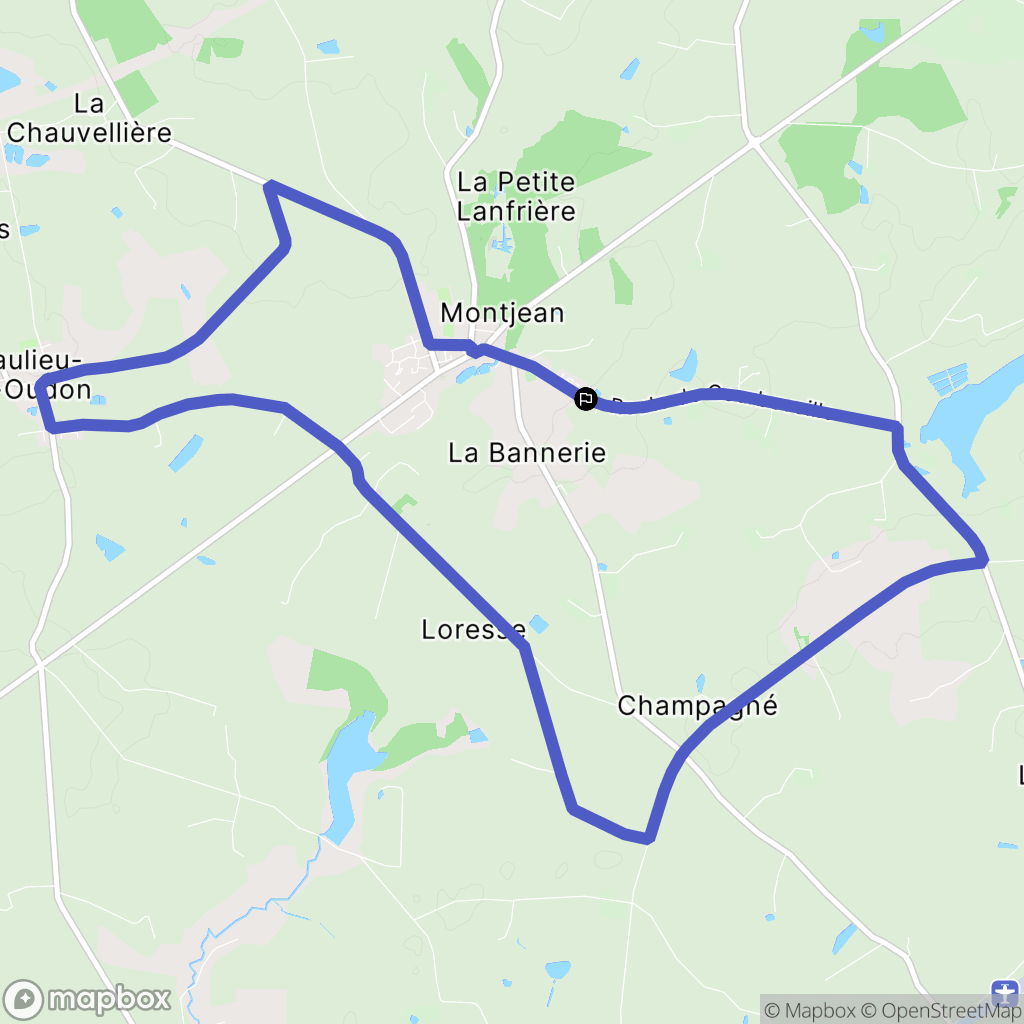 Montjean : carte du parcours de randonnée - France