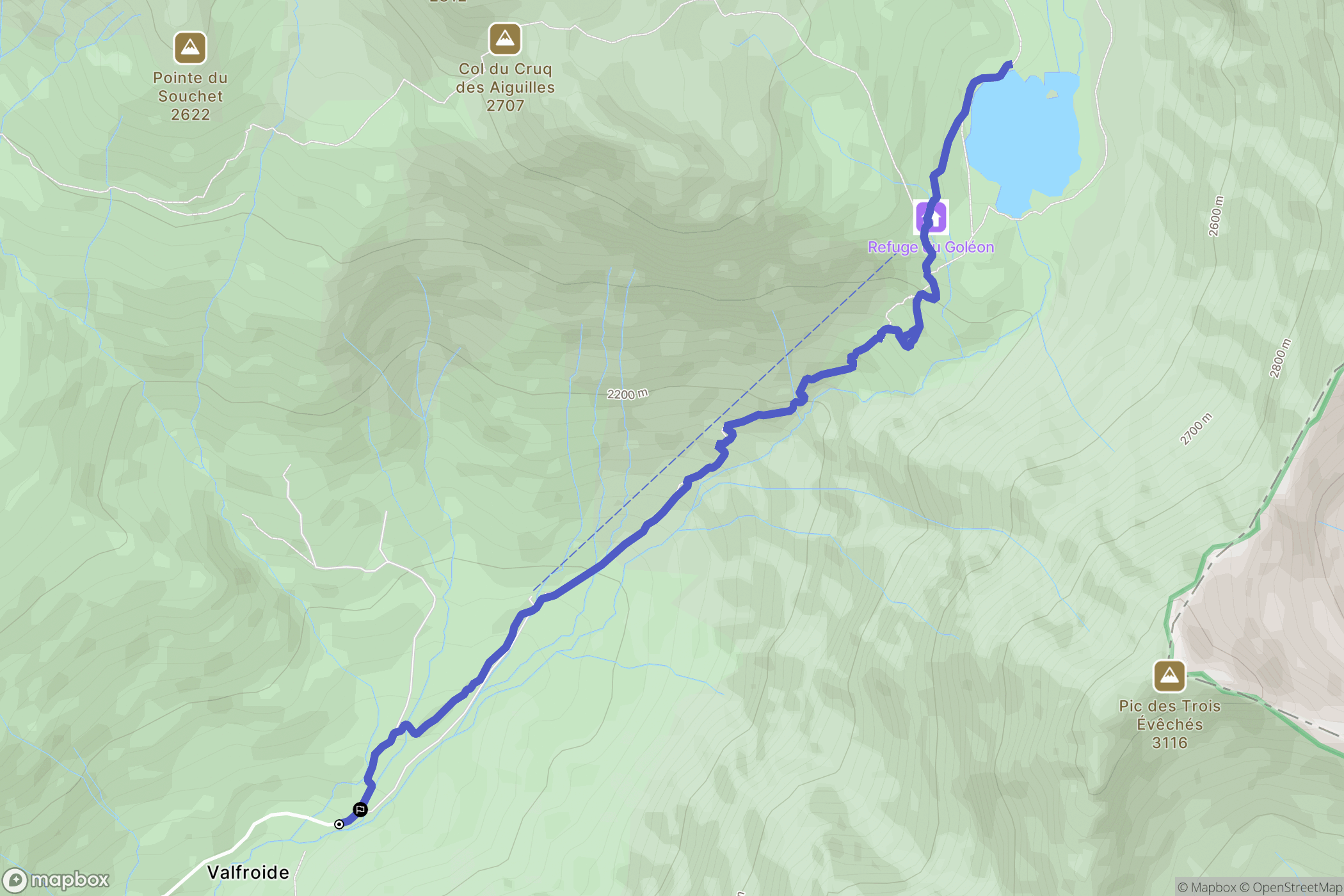 La Grave : carte du parcours de randonnée - France