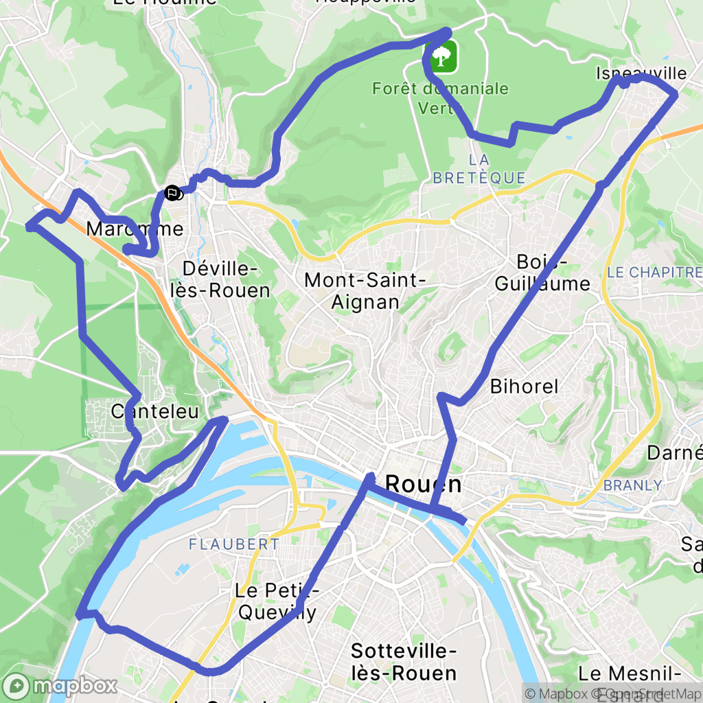 Maromme : carte du parcours de randonnée - France