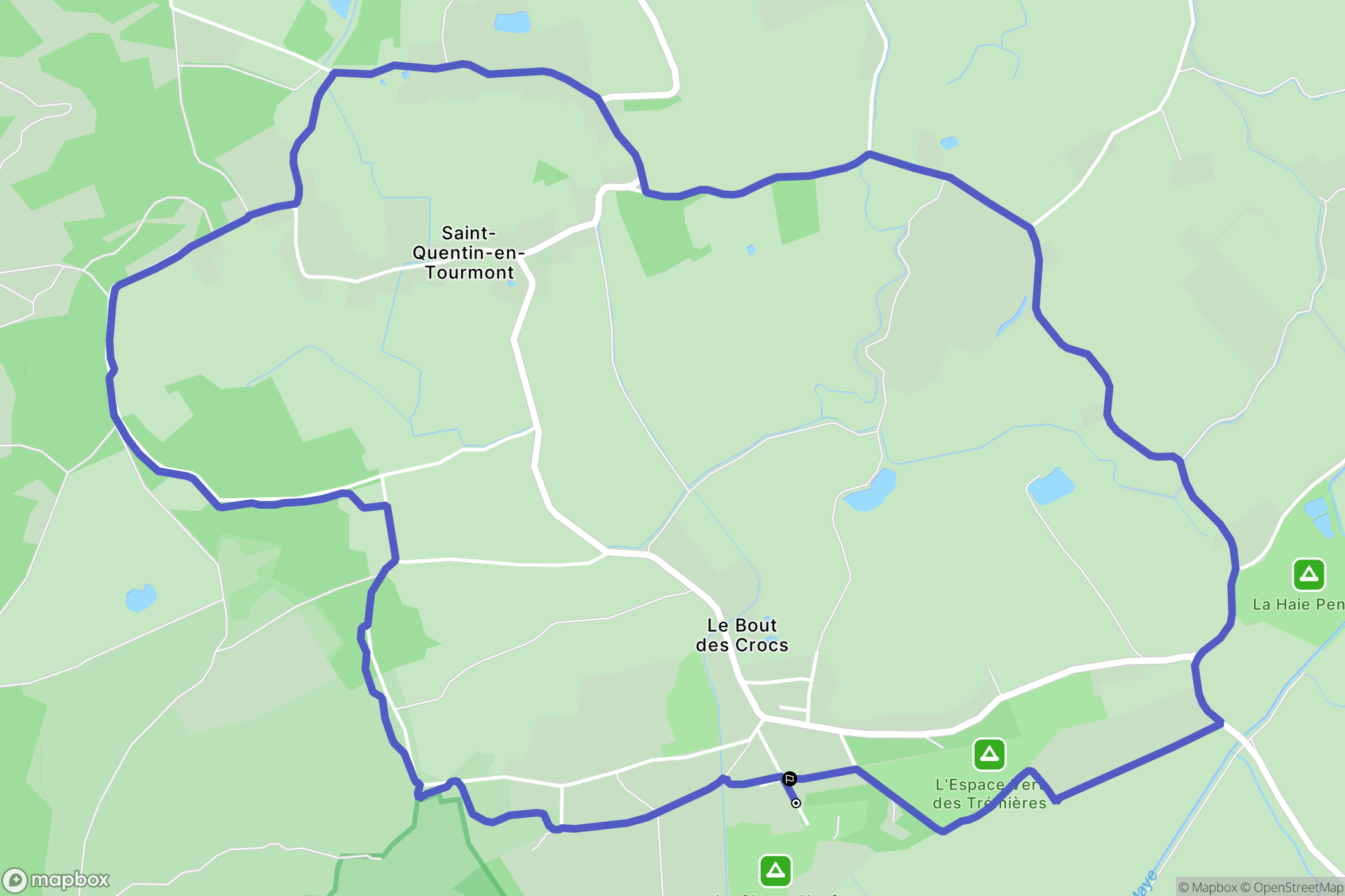 Saint-Quentin-en-Tourmont : carte du parcours de randonnée - France