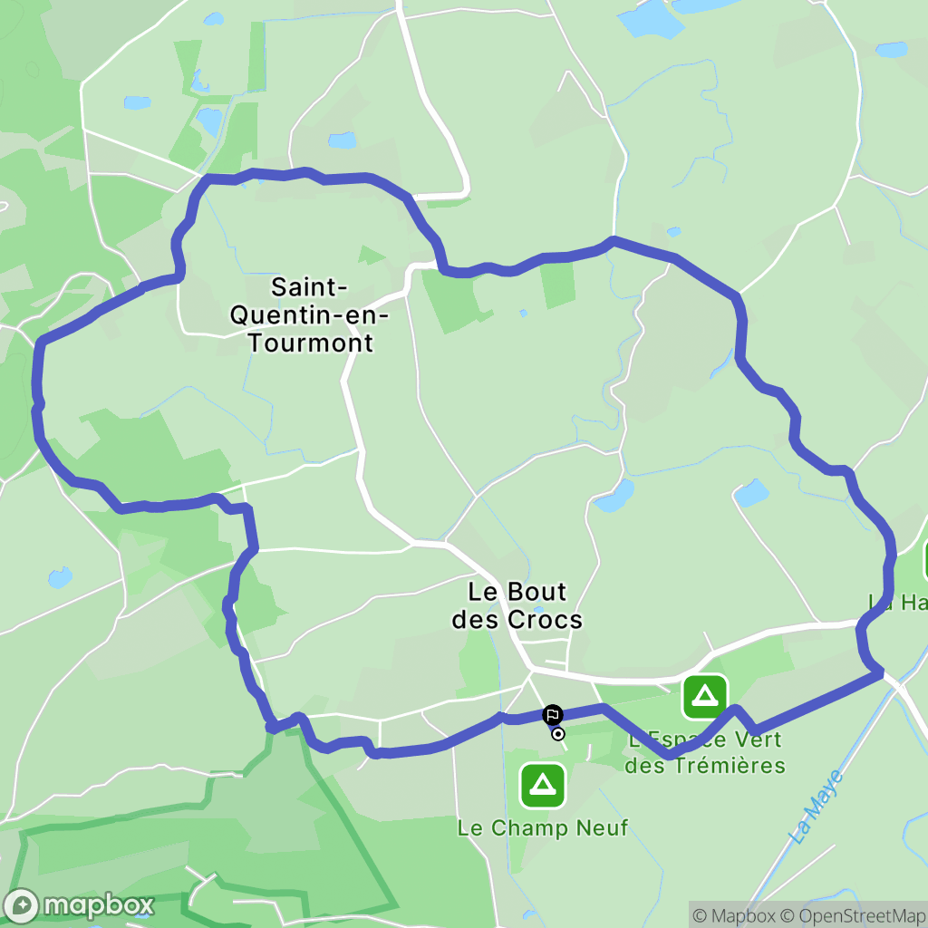 Saint-Quentin-en-Tourmont : carte du parcours de randonnée - France