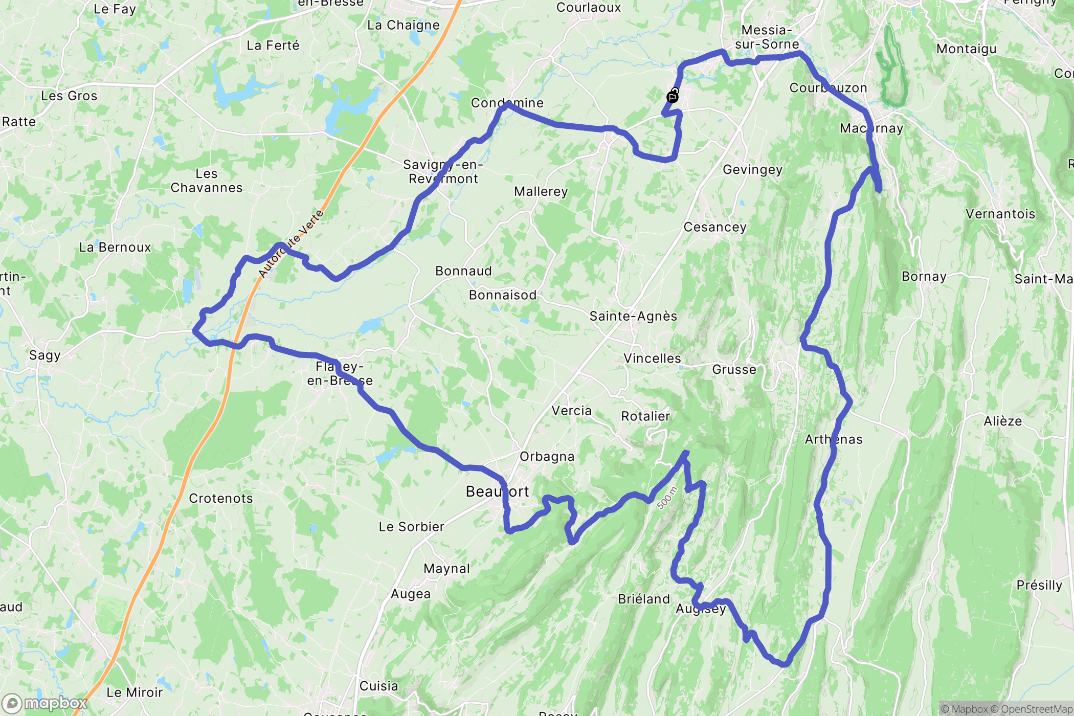 Frébuans : carte du parcours de randonnée - France