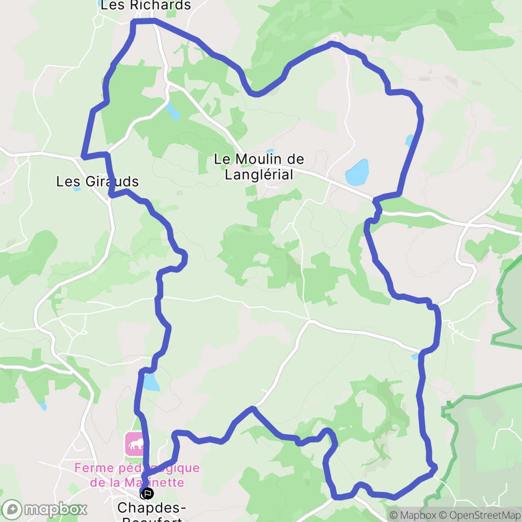 Chapdes-Beaufort : carte du parcours de randonnée - France