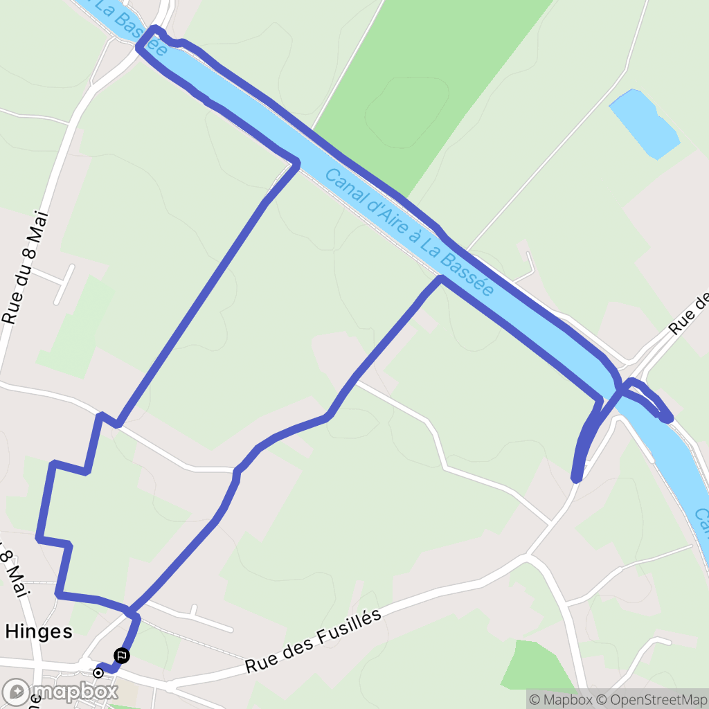 Hinges : carte du parcours de randonnée - France