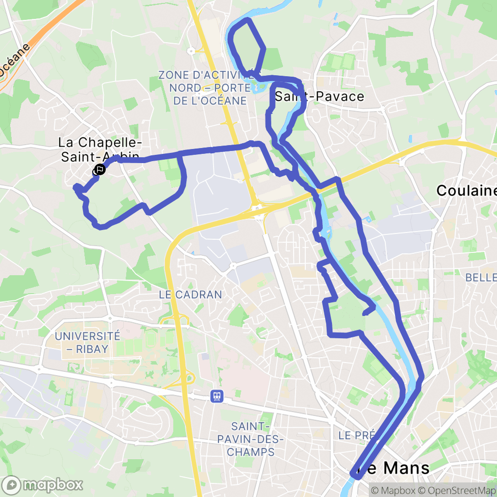 La Chapelle-Saint-Aubin : carte du parcours de randonnée - France