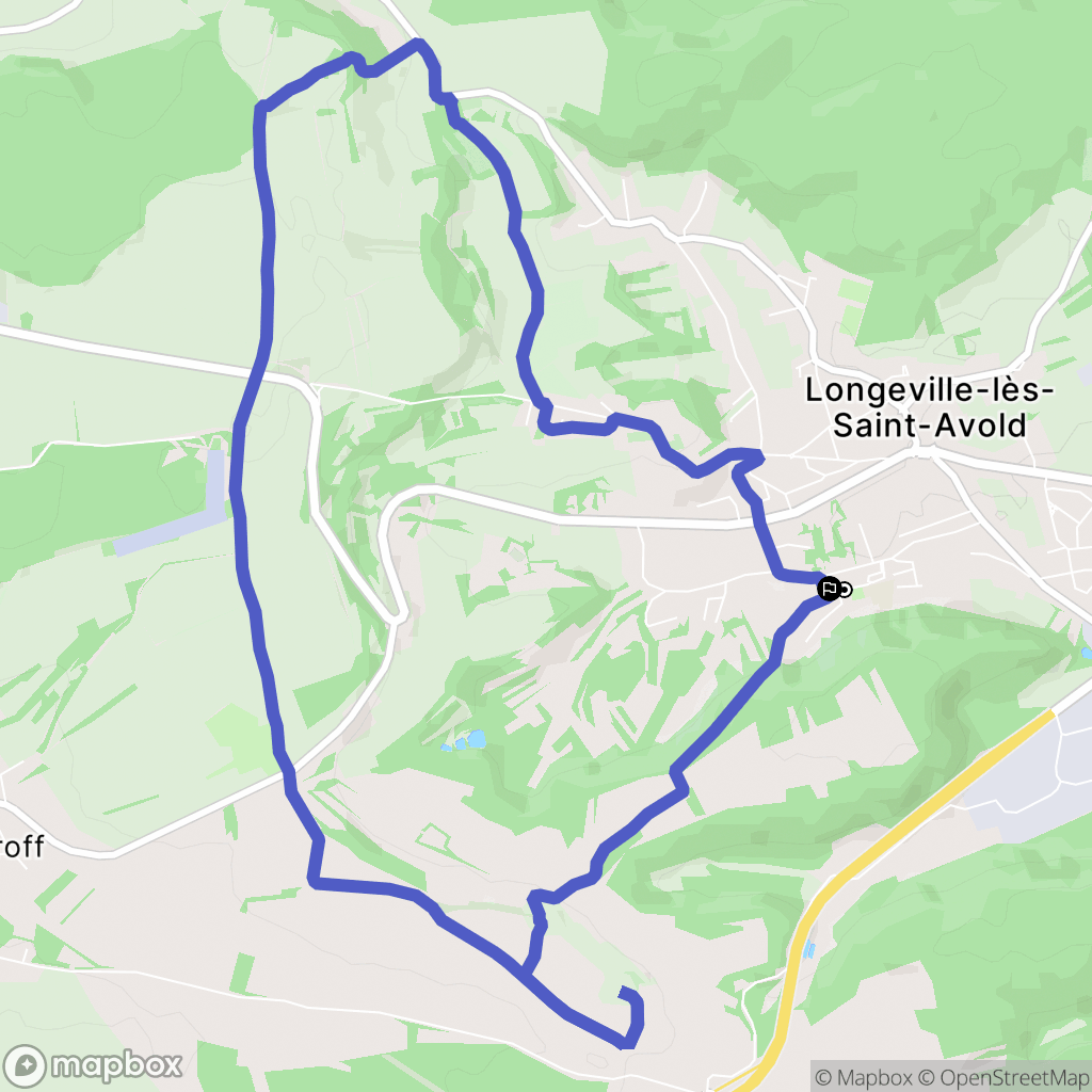 Longeville-lès-Saint-Avold : carte du parcours de randonnée - France