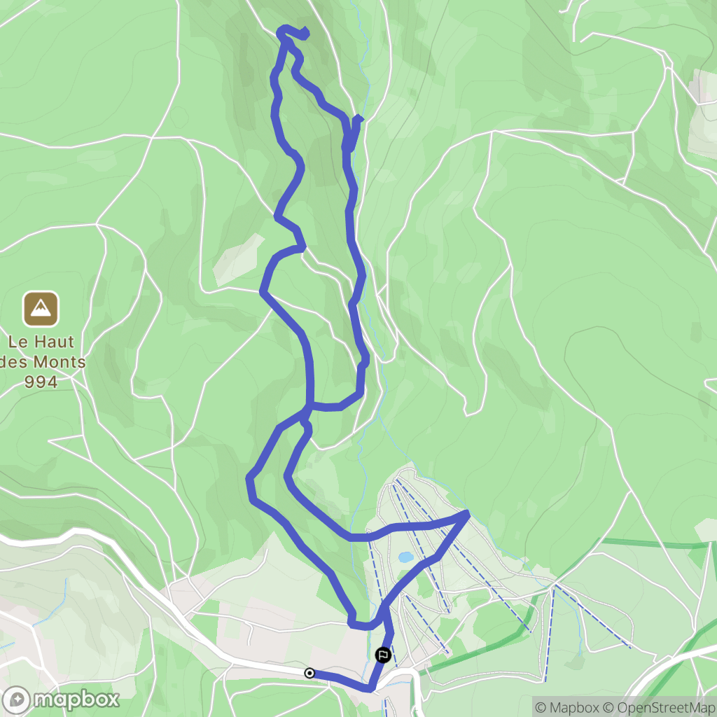 Belmont : carte du parcours de randonnée - France