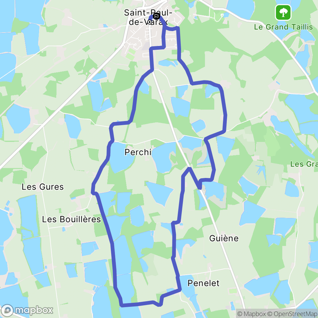 Saint-Paul-de-Varax : carte du parcours de randonnée - France