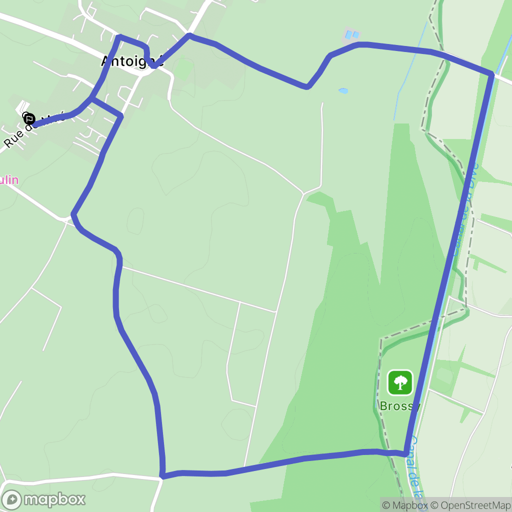 Antoigné : carte du parcours de randonnée - France
