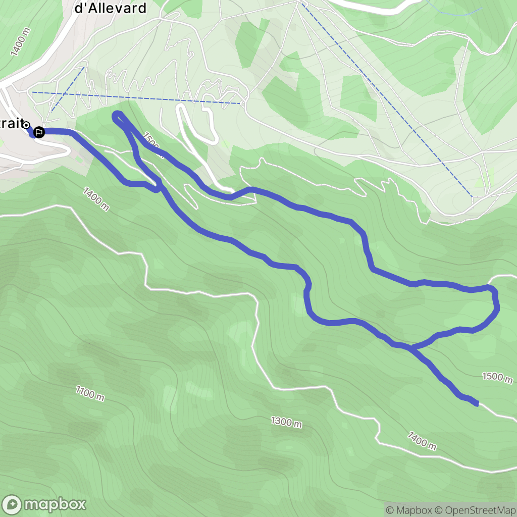 Allevard : carte du parcours de randonnée - France