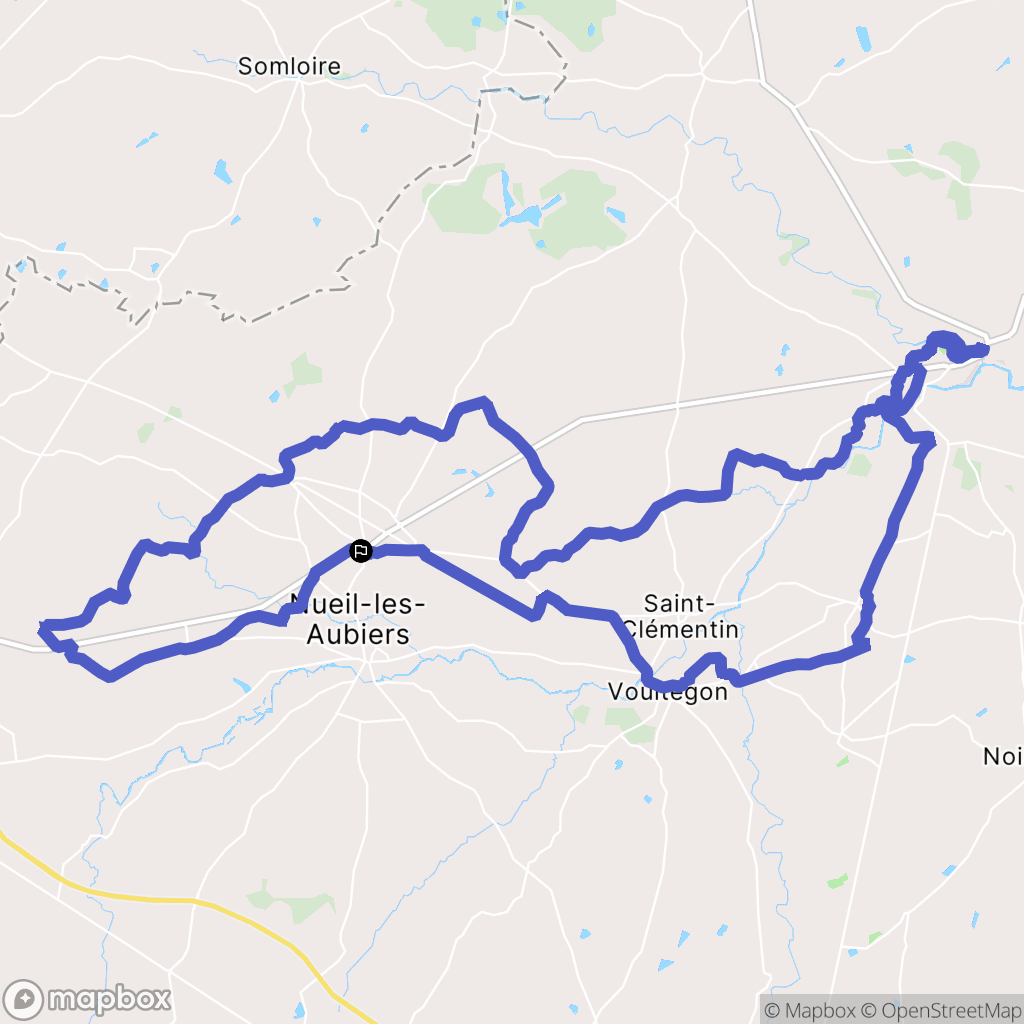 Nueil-les-Aubiers : carte du parcours de randonnée - France
