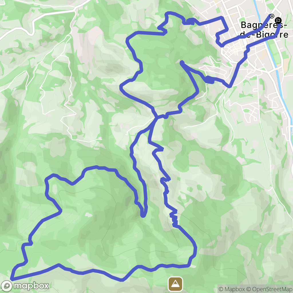 Bagnères-de-Bigorre : carte du parcours de randonnée - France