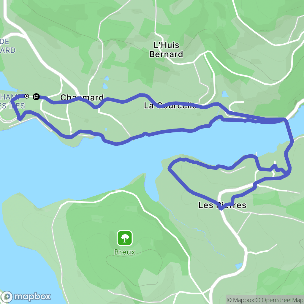 Chaumard : carte du parcours de randonnée - France