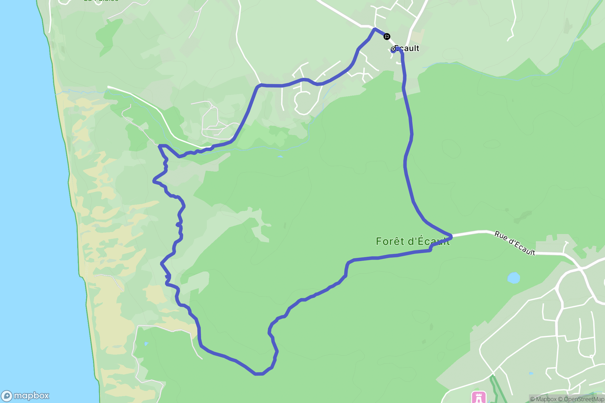 Saint-Étienne-au-Mont : carte du parcours de randonnée - France