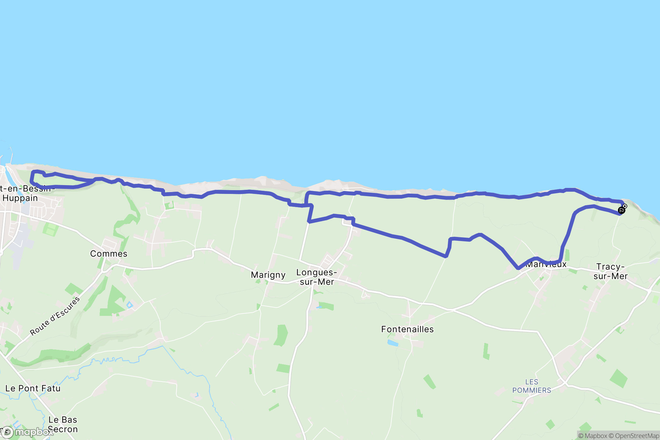 Tracy-sur-Mer : carte du parcours de randonnée - France