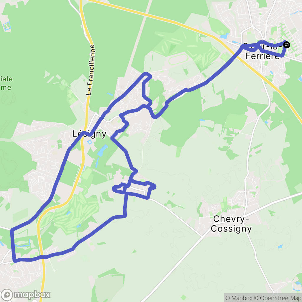 Ozoir-la-Ferrière : carte du parcours de randonnée - France