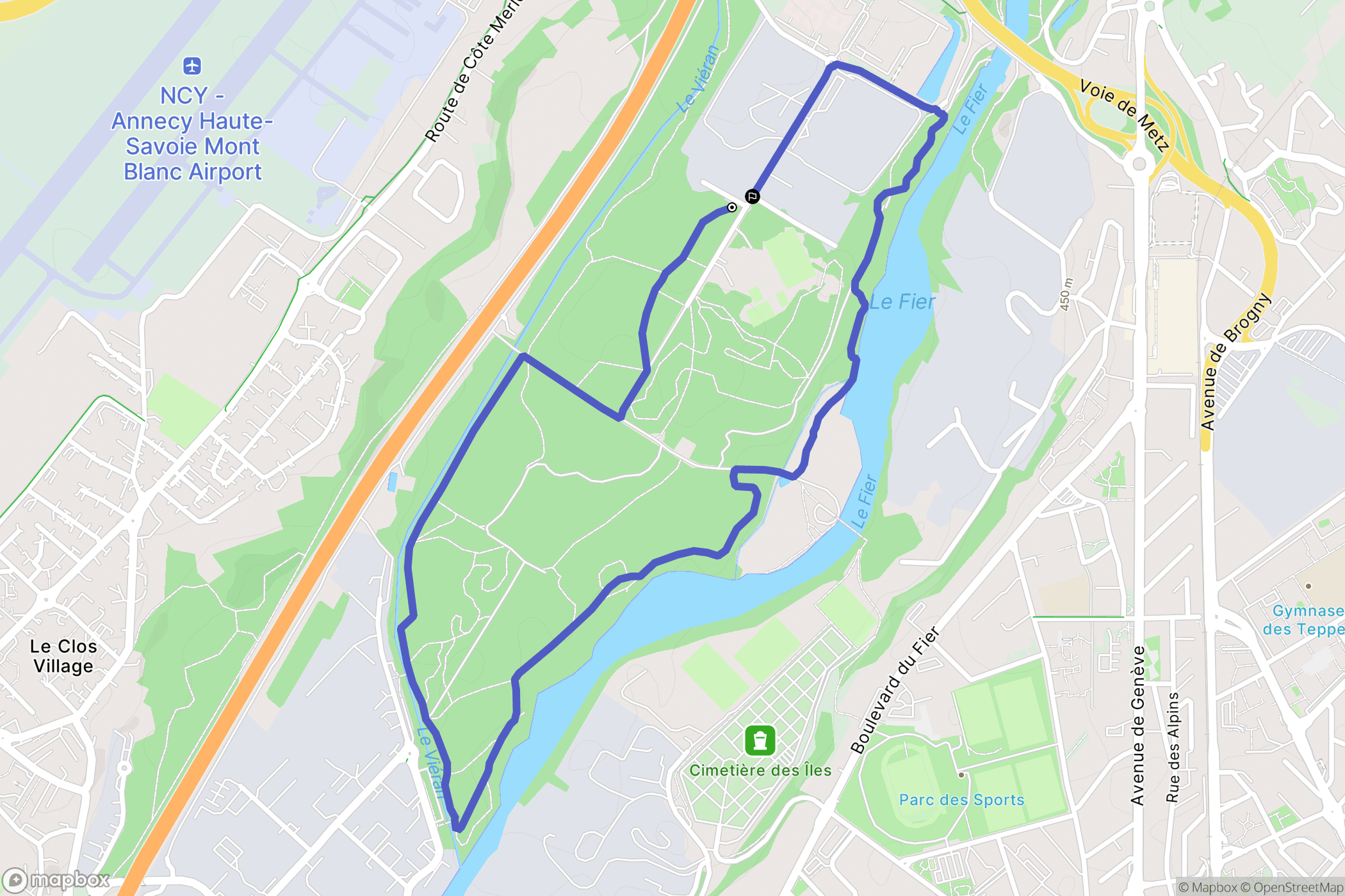 Epagny Metz-Tessy : carte du parcours de randonnée - France
