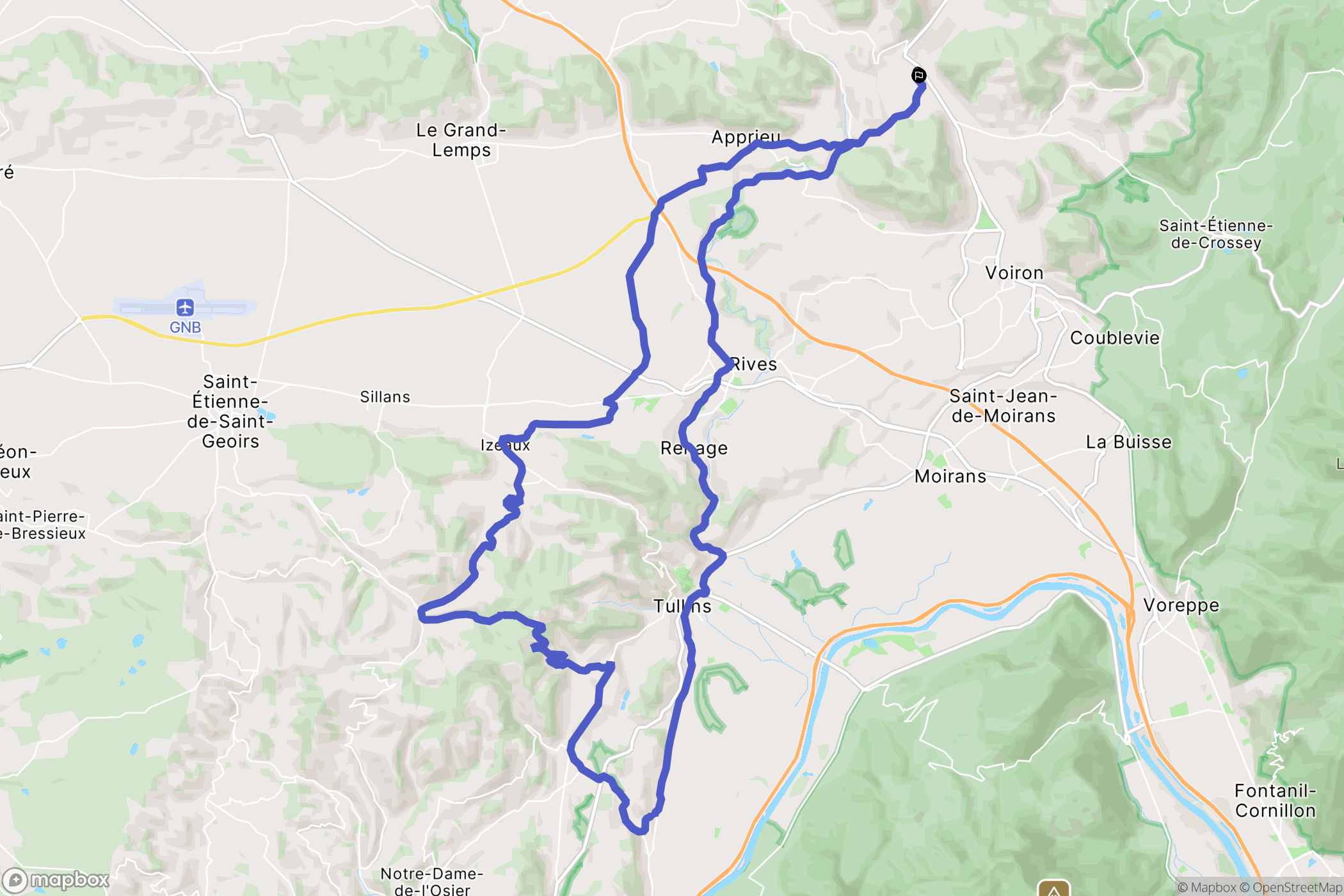 Chirens : carte du parcours de randonnée - France