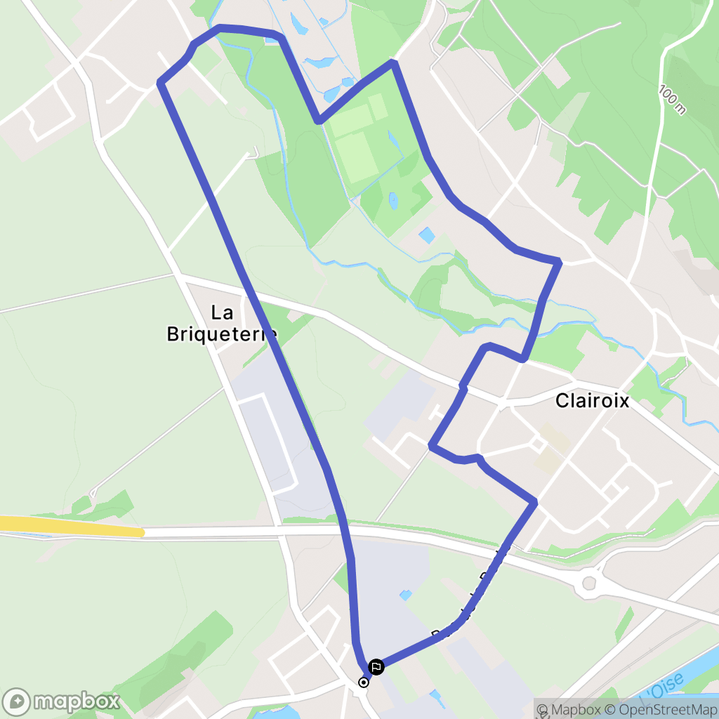 Clairoix : carte du parcours de randonnée - France