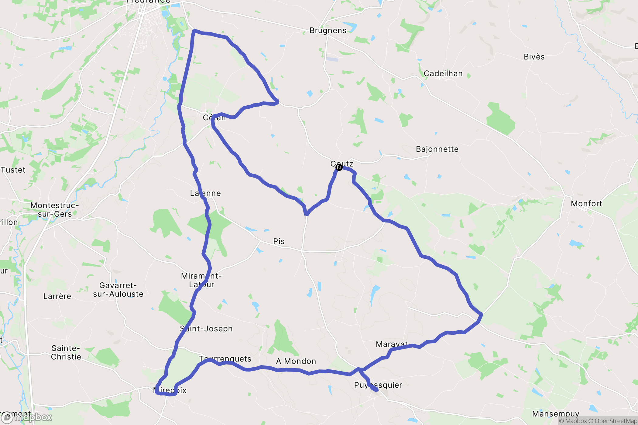 Goutz : carte du parcours de randonnée - France