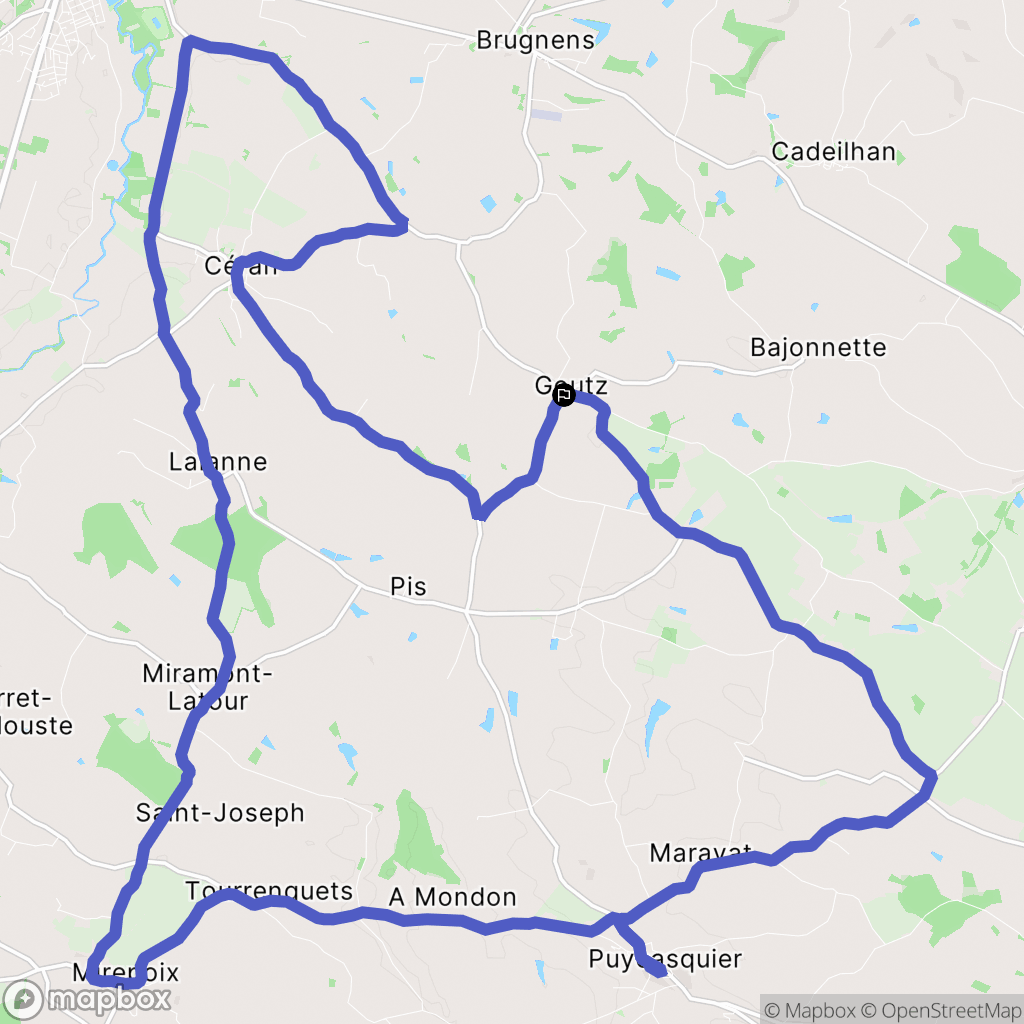 Goutz : carte du parcours de randonnée - France