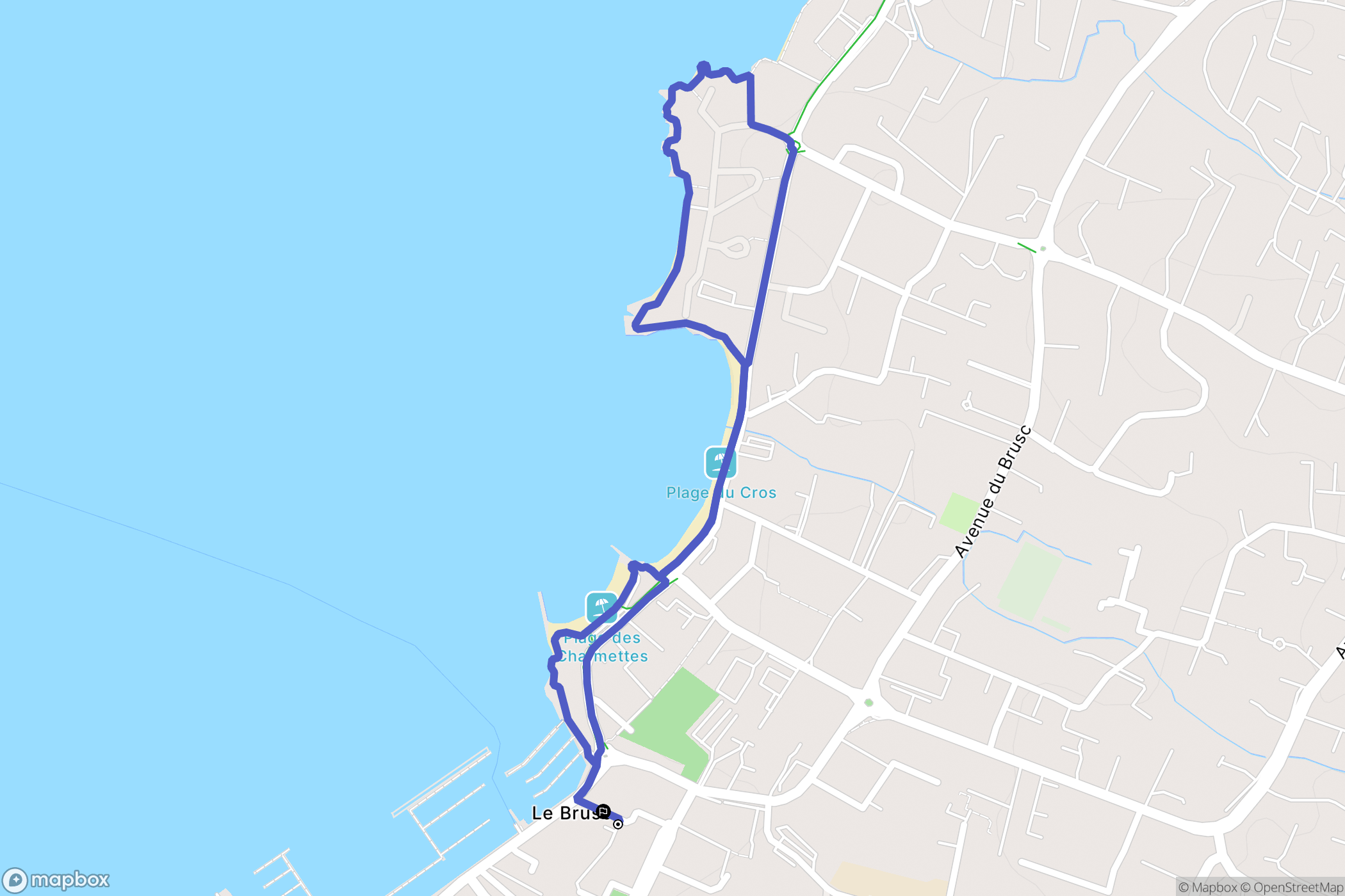 Six-Fours-les-Plages : carte du parcours de randonnée - France
