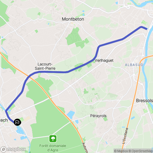 Montech : carte du parcours de randonnée - France
