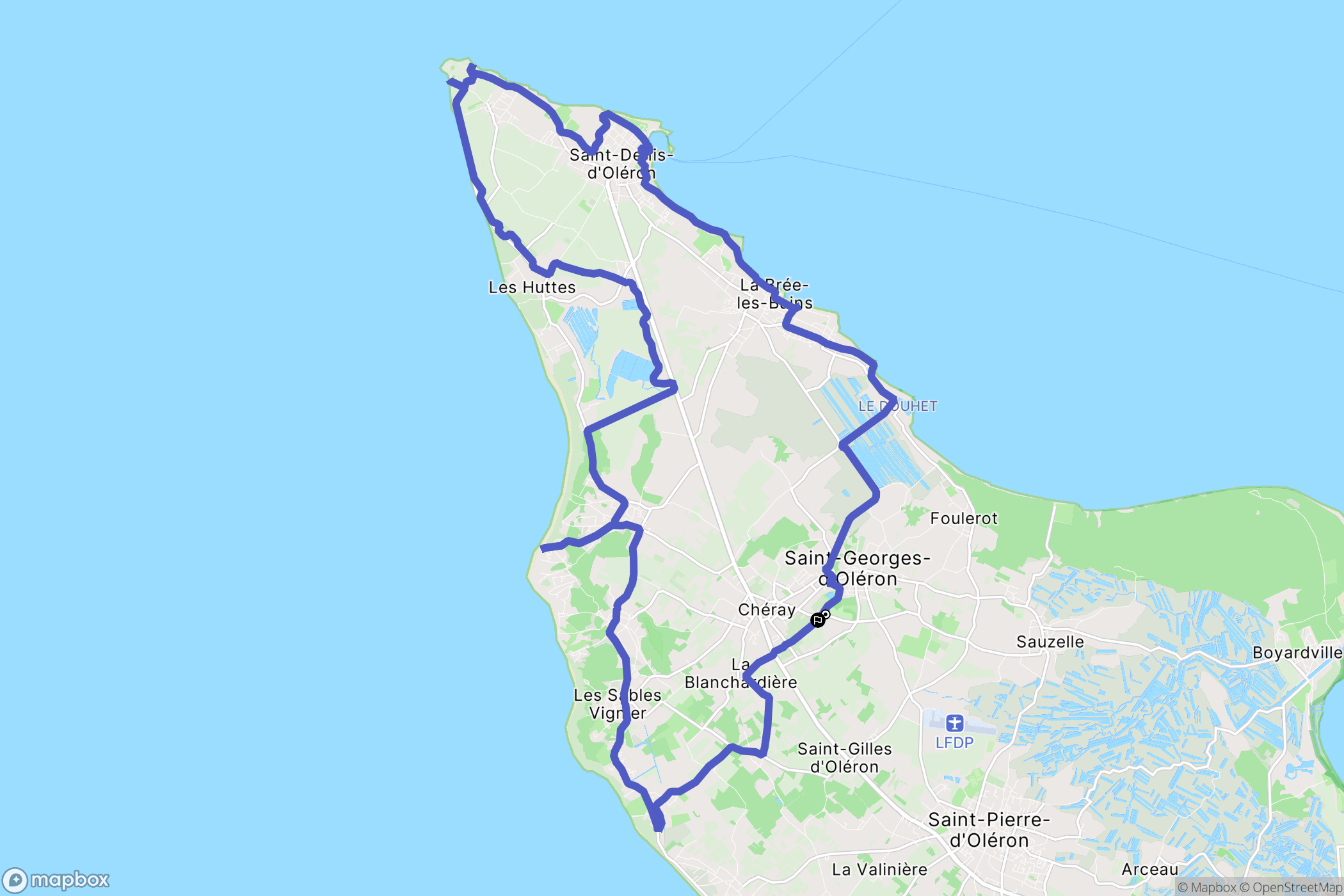 Saint-Georges-d'Oléron : carte du parcours de randonnée - France