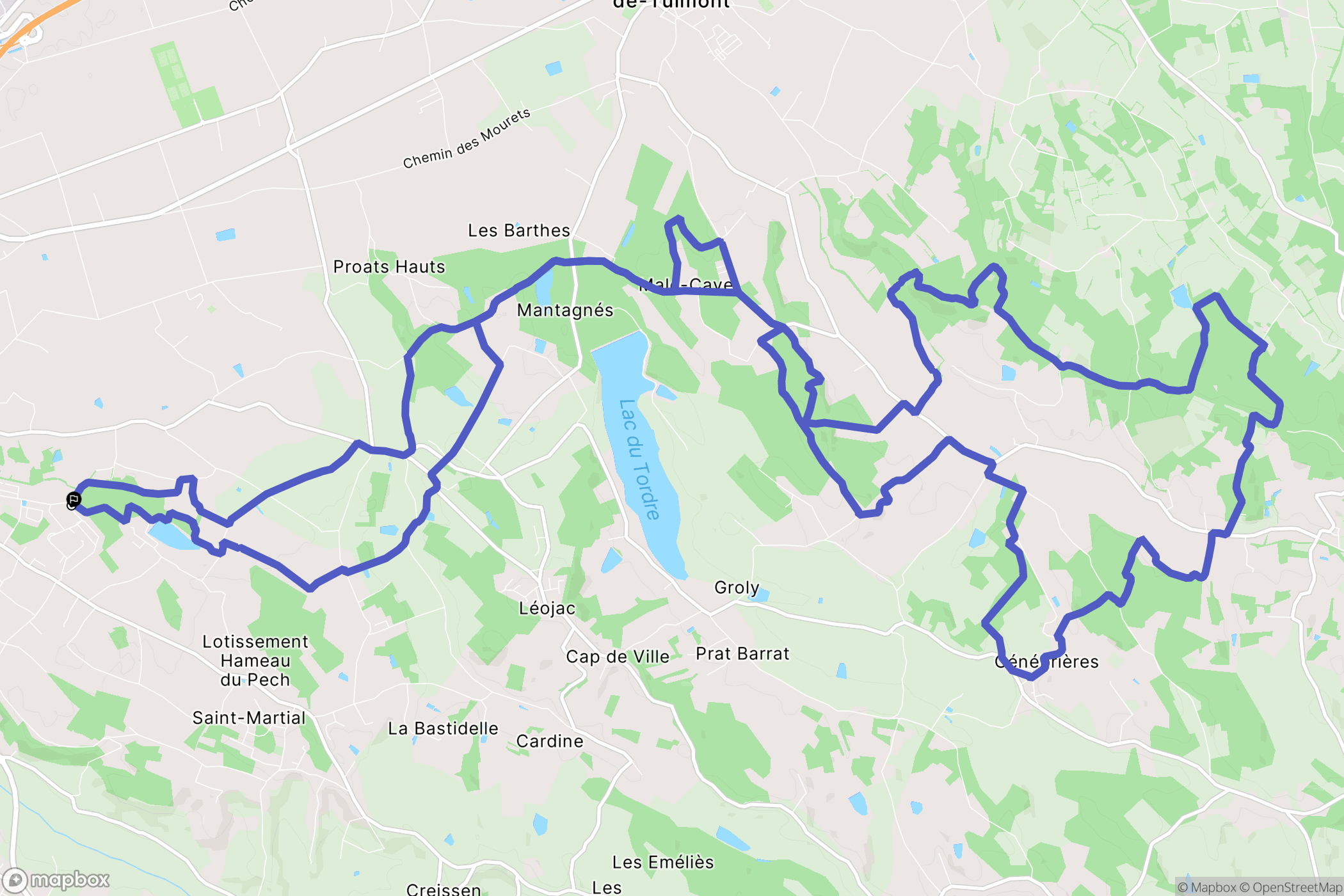 Montauban : carte du parcours de randonnée - France