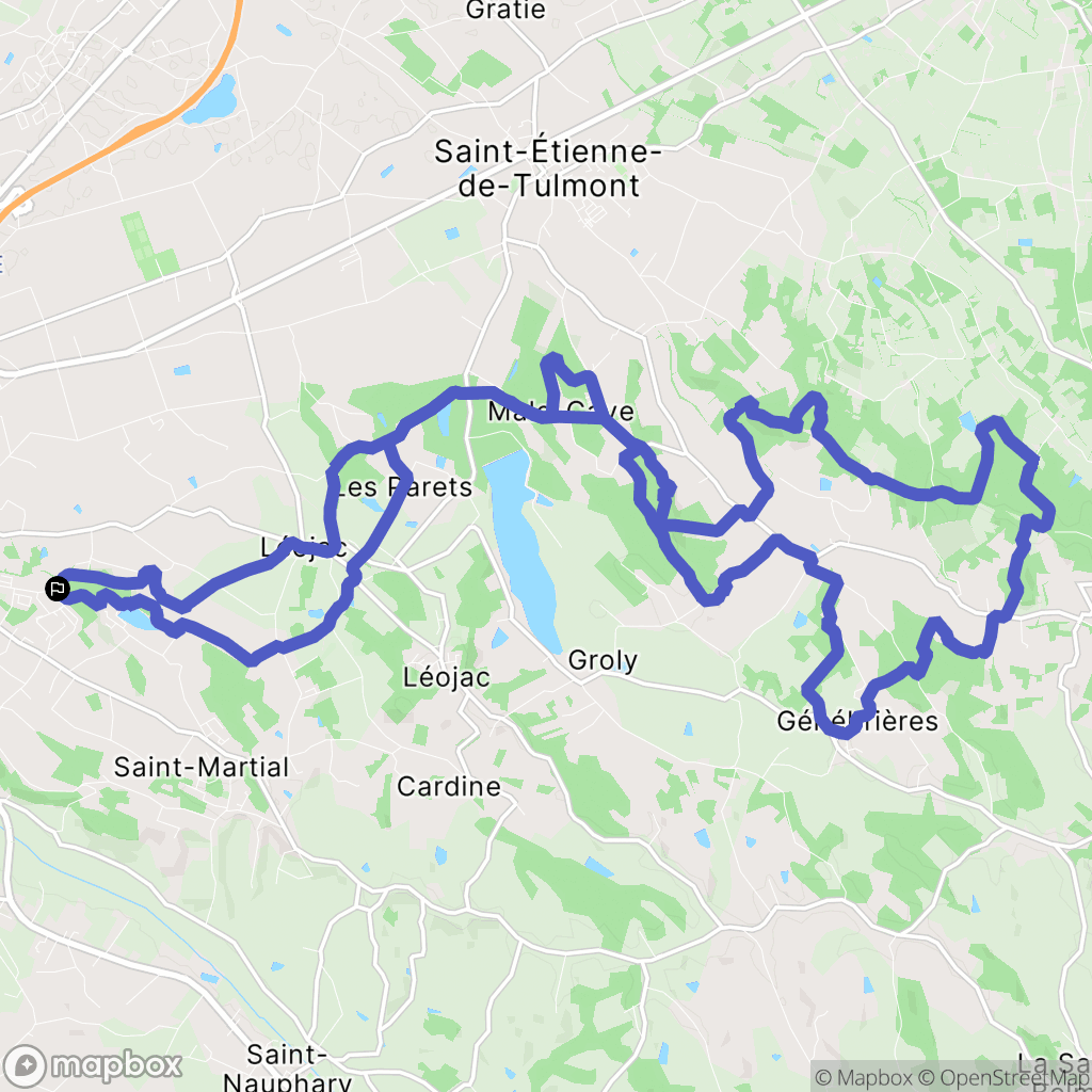 Montauban : carte du parcours de randonnée - France