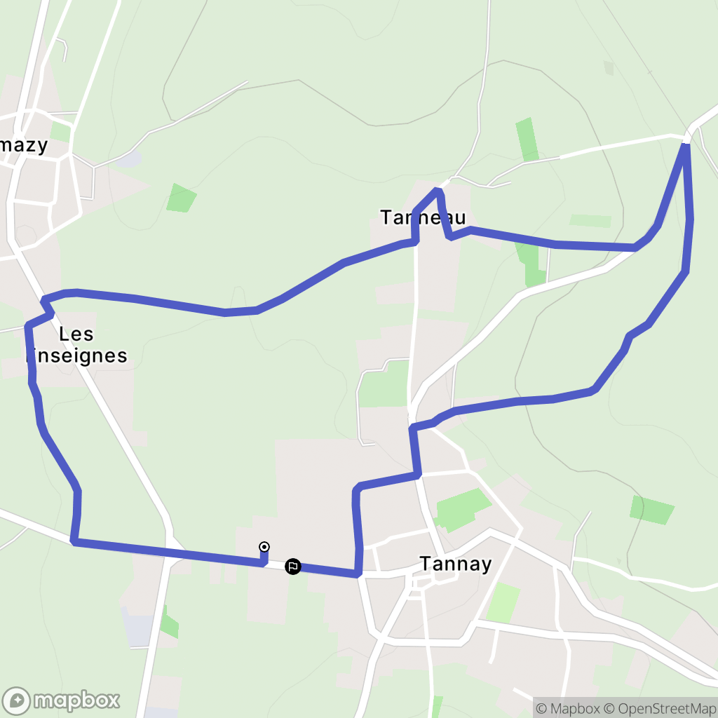 Tannay : carte du parcours de randonnée - France