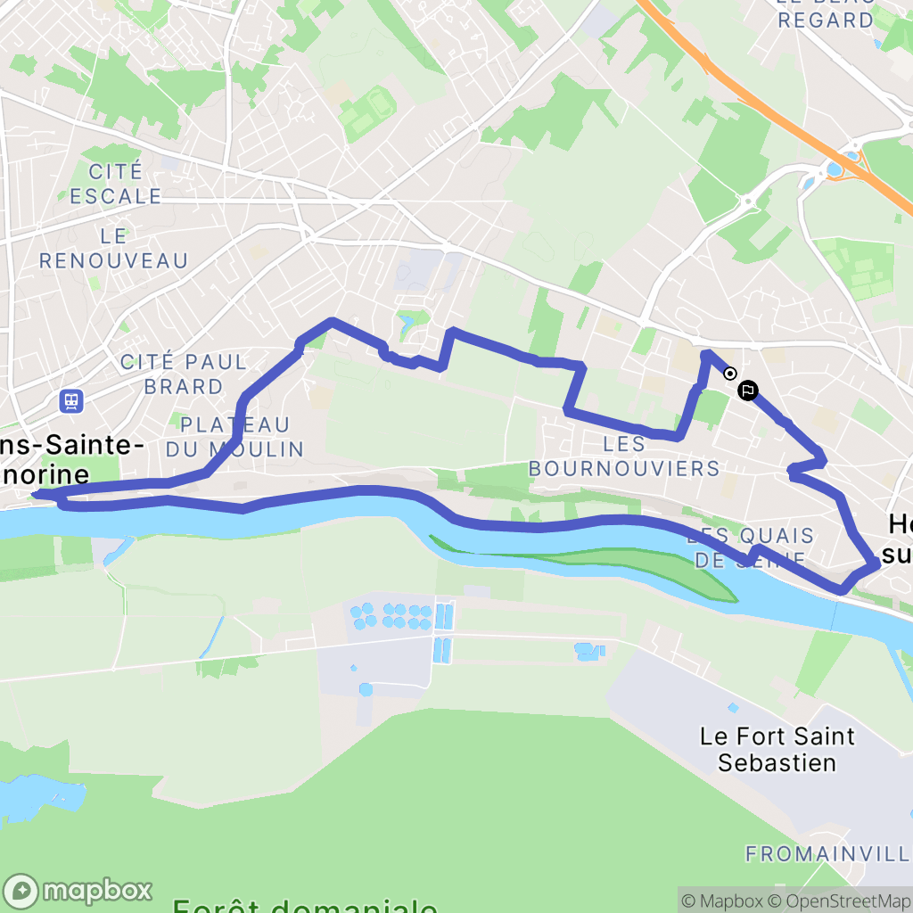 Herblay-sur-Seine : carte du parcours de randonnée - France